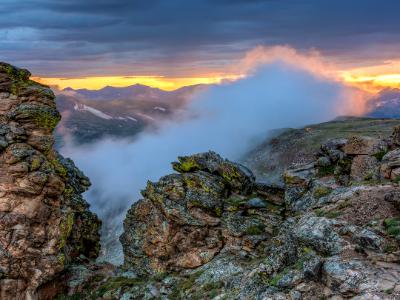 Rock Cut Foggy Sunset Rock Cut Foggy Sunset