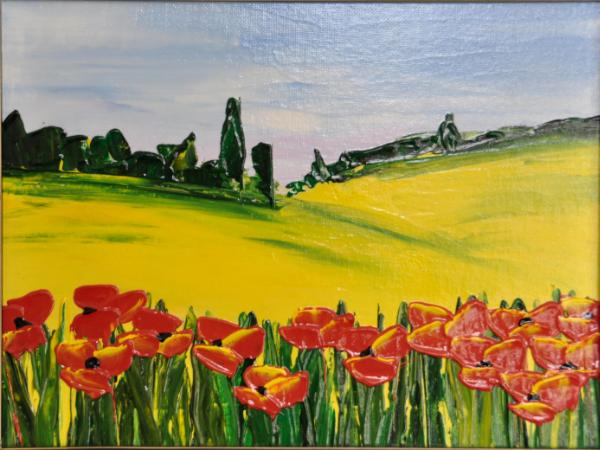 Flowers for Mom  9 X 12 Acrylic on Canvas board  Pvt.  Collection 