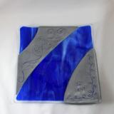 LD11010 - Designer Plate, Cobalt Blue Streaky & Pewter
