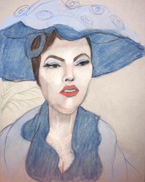 Woman in a Blue Hat