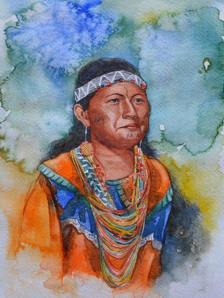 Portrait of an indigena of the Ecuadorian amazon, 30cm x 20cm, 2015