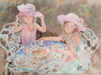 Granddaughters in Fairy Garden
