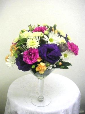 Wine glass decoration - California Flower Art Academy