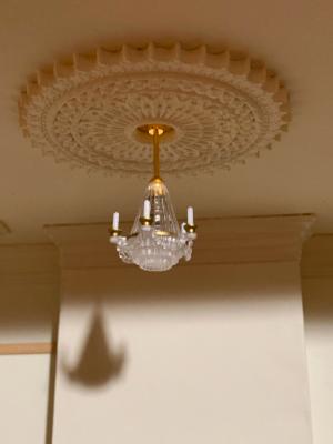 Day 2: ceiling rose & light is up