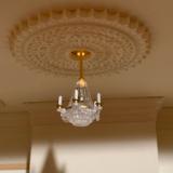 Day 2: ceiling rose & light is up