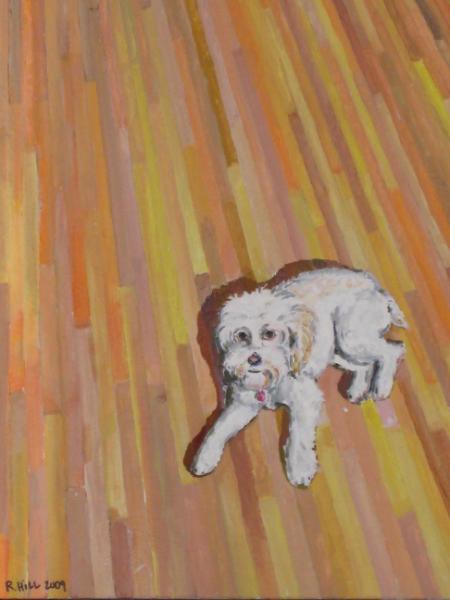 Amber on the Hardwood