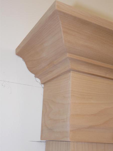 Custom solid alder fireplace mantle