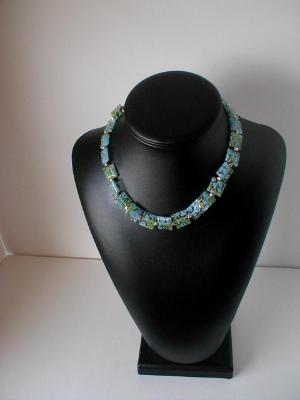 Blue and Green Millefiori necklace Blue and Green Millefiori necklace