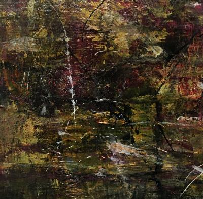 Matted Mini Abstract #21 (Olive Series 19-28) Matted Mini Abstract #21 (Olive Series 19-28)