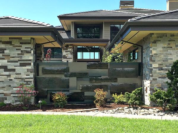 Steel Wall with Hammered Steel Accents