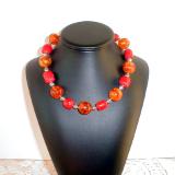 Red Coral and Amber Necklace