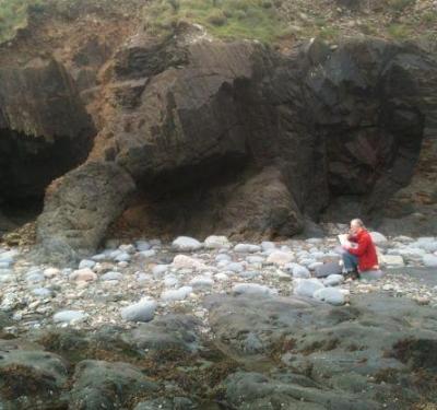 Live drawing on the beach near Westward Ho!