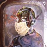 MASK OIL AND ENCAUSTIC ON CANVASnfs