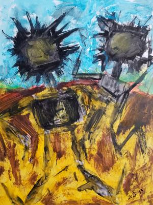 Two Television Heads run wild, fearful that they are missing the party of the century. Two Television Heads run wild, fearful that they are missing the party of the century.