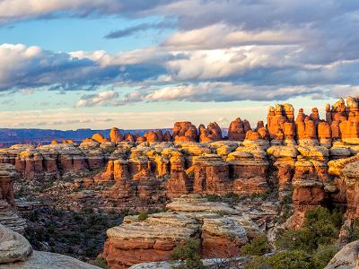 Golden Hour Elephant Canyon Needles Panorama (Click for full width) Golden Hour Elephant Canyon Needles Panorama (Click for full width)