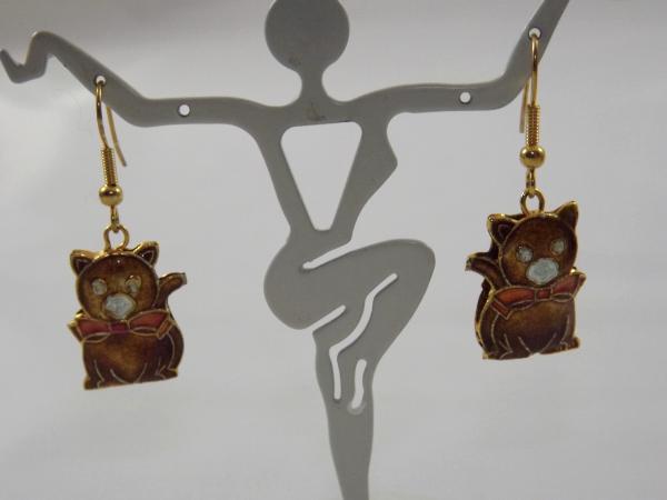 E-47 Cloissone Cat Earrings