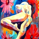 "Floral Repose" Female Figure