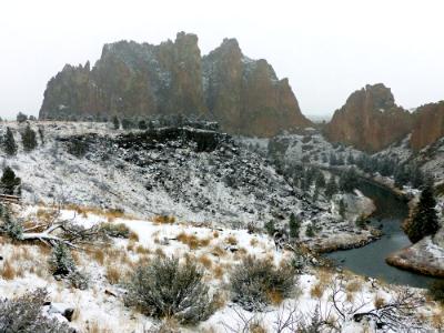 First Snow--Smith Rock