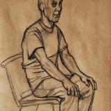 Bob, Seated (Charcoal on Kraft Paper)