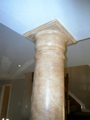 Painted marbleized pillar Painted marbleized pillar