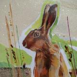 hare in mixed media