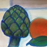 Still Life Triptych - Artichoke and Orange
