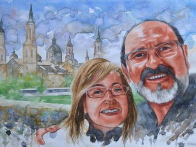 Portrait of a couple, 50cm x 35cm Portrait of a couple, 50cm x 35cm