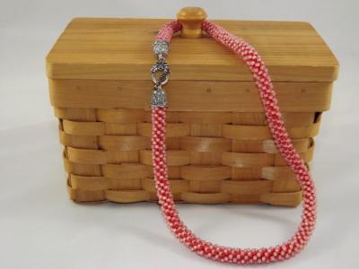 N-46 Coral Crocheted Rope Necklace N-46 Coral Crocheted Rope Necklace