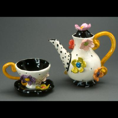 Pop Flower Teapot, Cup & Saucer Pop Flower Teapot, Cup & Saucer