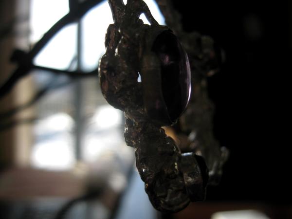 13-117 Recycled Sterling and Amethyst Pendant