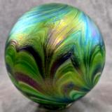 #02072610 Glass Float SeaHawks 12th Man sound wave design 6.5'' Iridised $80.00