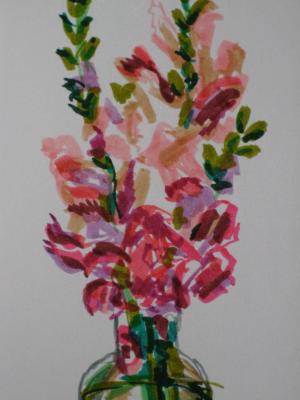Green vase with red Green vase with red