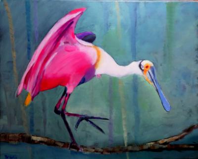 Roseate Spoonbill - Contemporary SOLD 