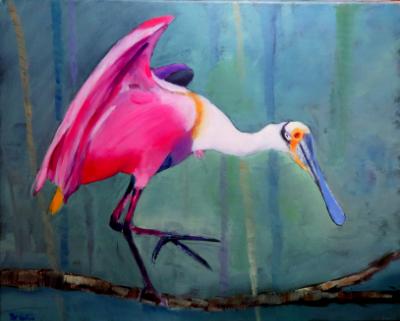 Roseate Spoonbill - Contemporary SOLD Roseate Spoonbill - Contemporary SOLD