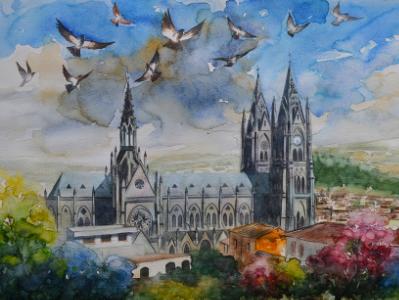 La Basílica church, 35cm x 50cm, 2015 La Basílica church, 35cm x 50cm, 2015