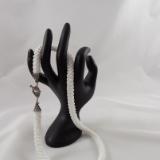 N-93 White Crocheted Rope Necklace