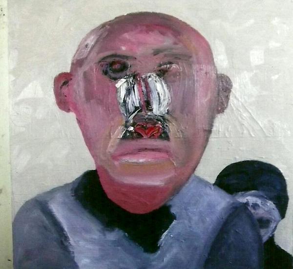 "Monkey Man" Oil/canvas 24x24" 2012