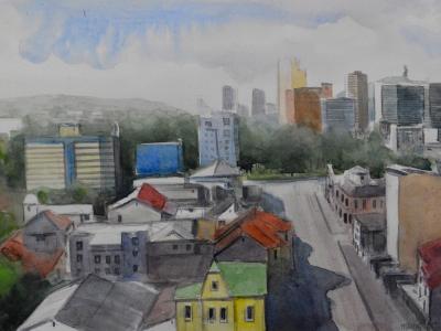 Plein air watercolor painting in Quito - ECUADOR, 38cm x 28cm, 2021 Plein air watercolor painting in Quito - ECUADOR, 38cm x 28cm, 2021