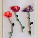 Tulips quilled greeting card