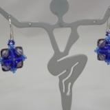 E-113 Blue Flower Earrings