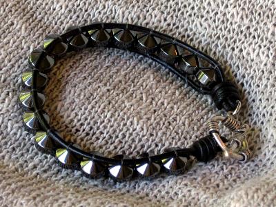 Hematite Leather Bracelet Hematite Leather Bracelet