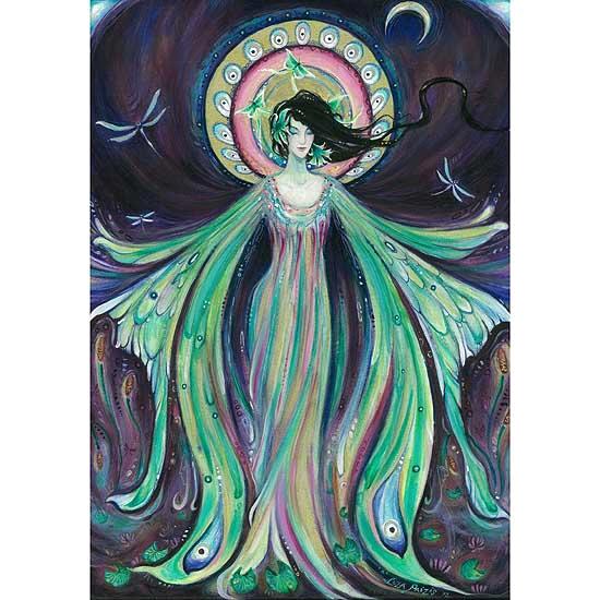 "Luna Moth" fantasy fairy greeting card