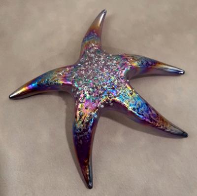 #19 #10262641 Starfish with wall hanger Iridised 7''W $90.00 #19 #10262641 Starfish with wall hanger Iridised 7''W $90.00