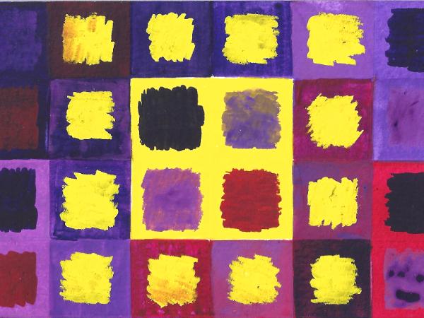 All the permutations of Yellow with four variations of Rose/Violet