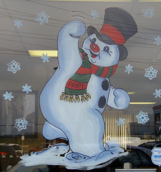 Door snowman waving