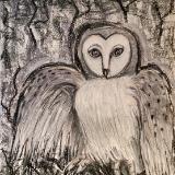 Owl in Grayscale 