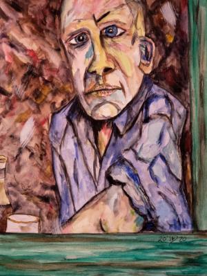 Looking up from his writing desk, where no writing is getting done, he looks out his window at the corpse of a city he once... Looking up from his writing desk, where no writing is getting done, he looks out his window at the corpse of a city he once...