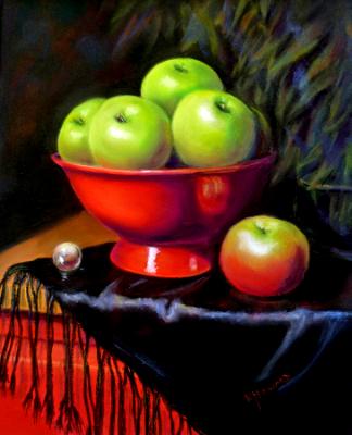 Apples and Red Bowl