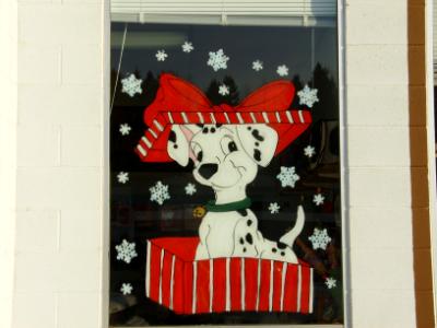 Dalmation puppy in present