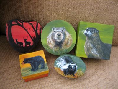 Deer at Sunset, River Otter, Woodchuck, Black Bear and Baby Skunk Deer at Sunset, River Otter, Woodchuck, Black Bear and Baby Skunk